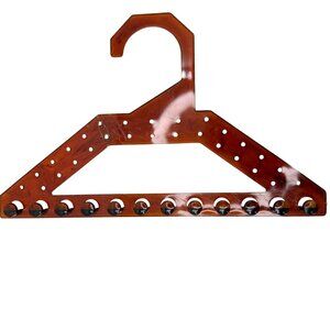 VINTAGE TORTOISE SHELL PLASTIC HANGING JEWELRY ORGANIZER